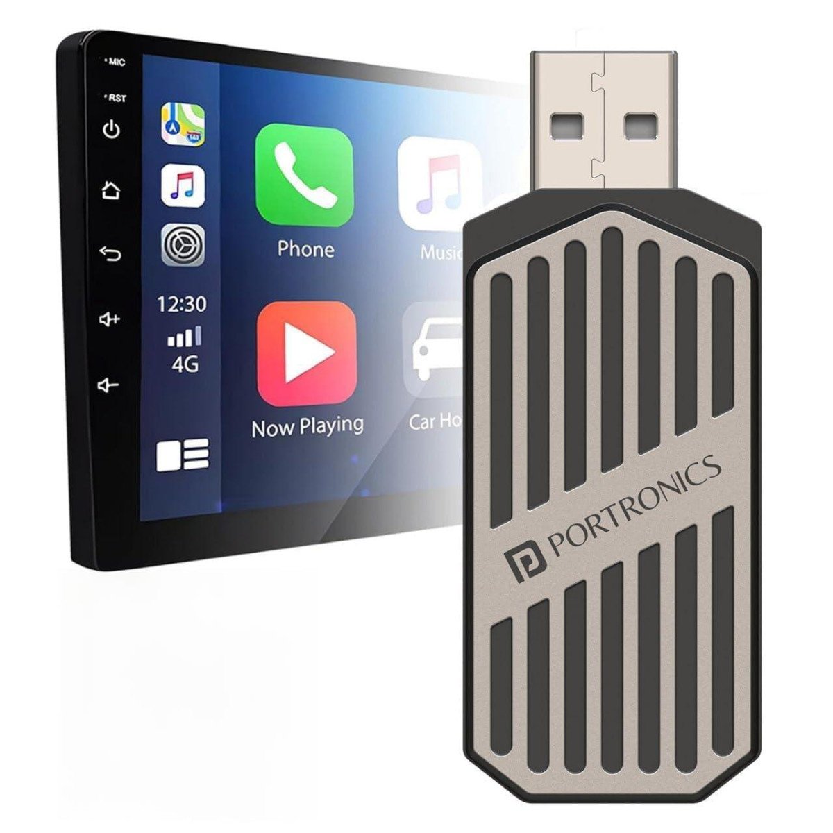 Portronics Tune 2-in-1 Wireless Car Receiver Converts Wired Auto Android Ca