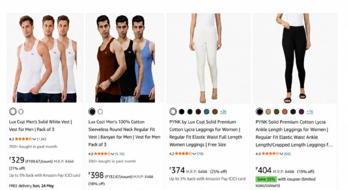 40 On Lux Cozi Men Women Innerwears(vests Track Pants Panties Leggings Sock