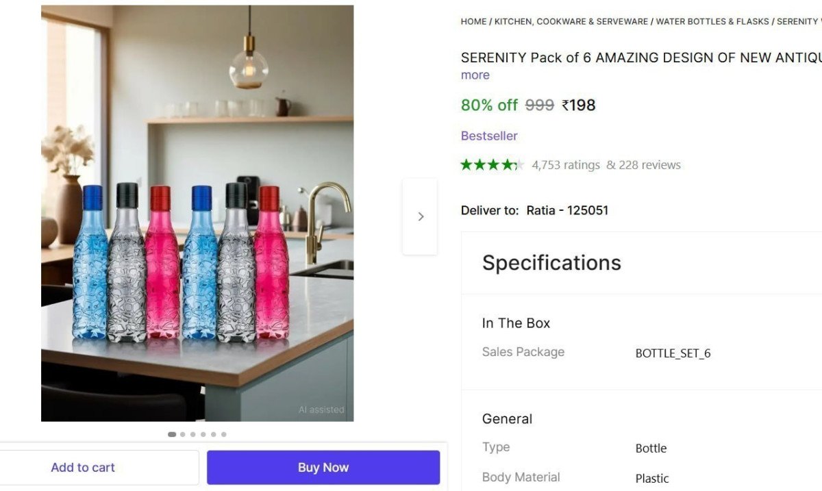 Pack Of 6 Water Bottle At 198