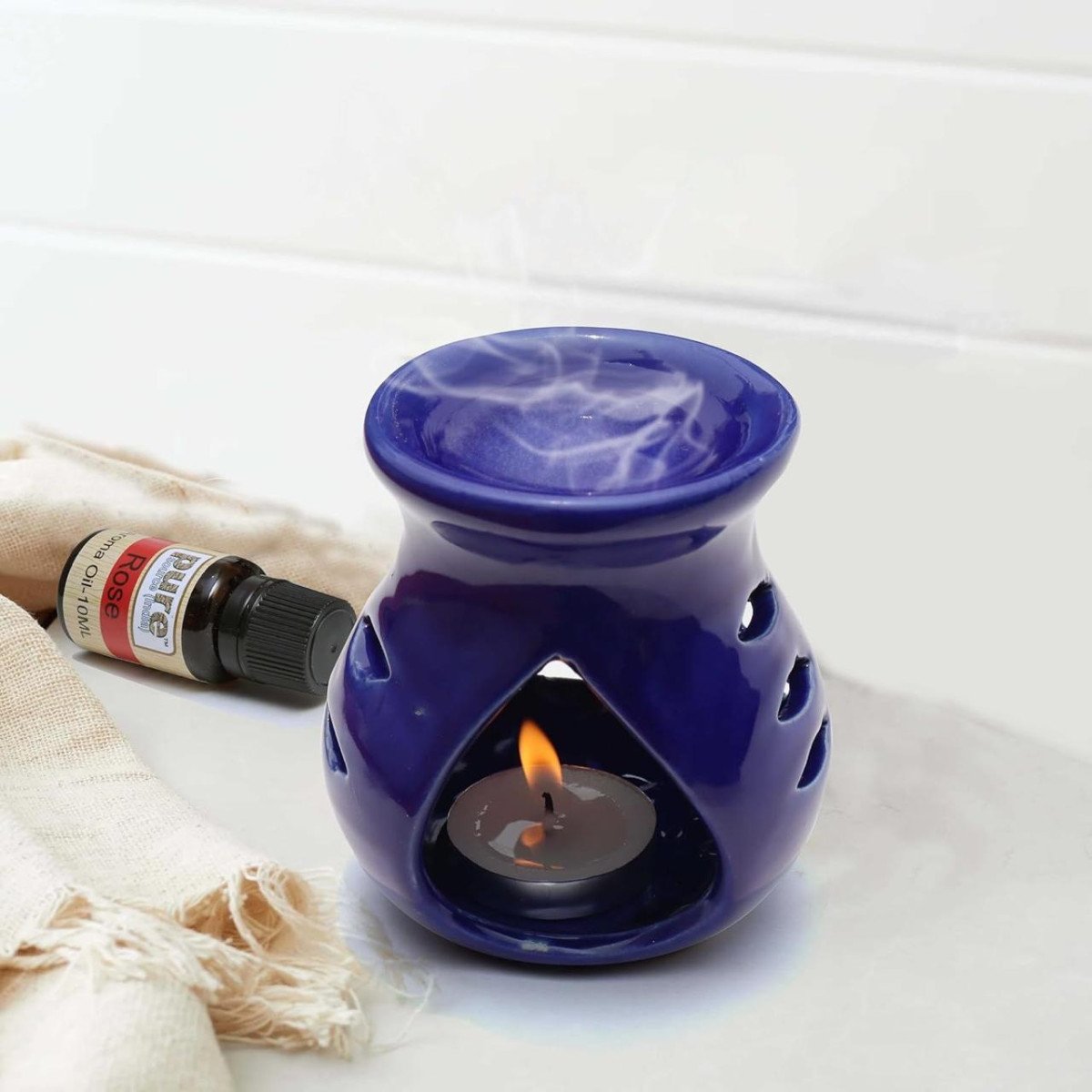 Pure Source India Ceramic Clay Candle Operated Aroma Burner 183