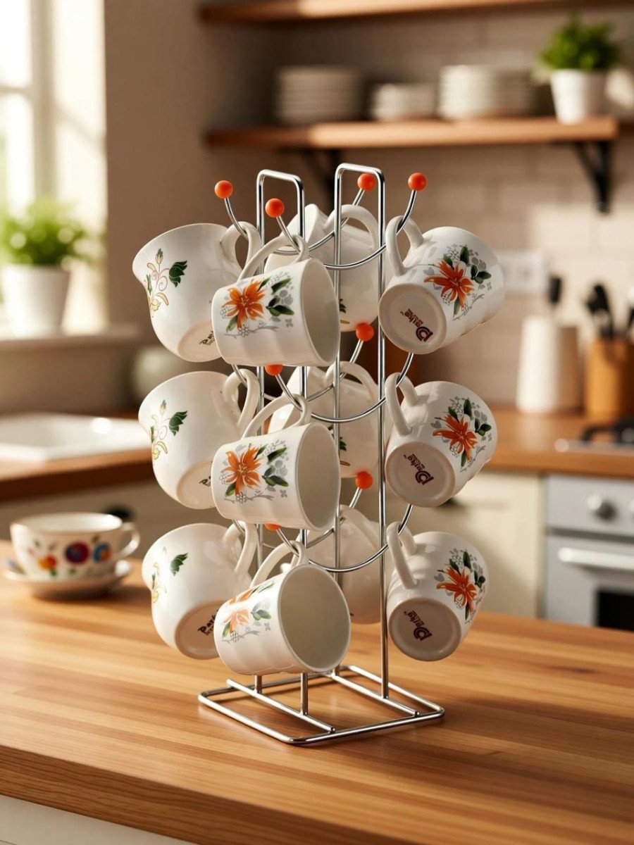 Freekers Cup Kitchen Rack Cup Stand V Shape For Home Kitchen Dining Table S