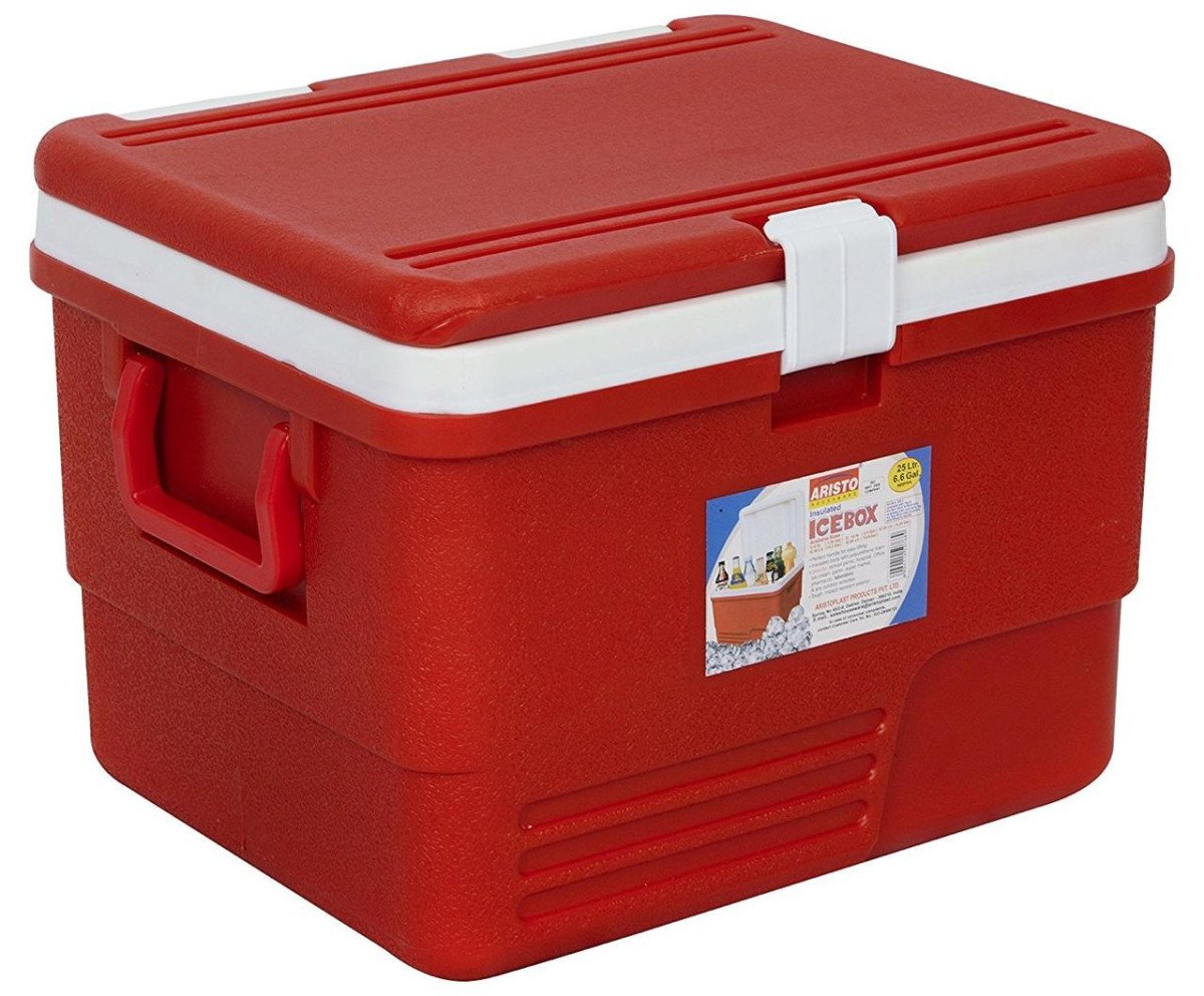 Aristo Multipurpose Insulated Plastic Chiller Ice Box 25 Ltrs Red 1 180