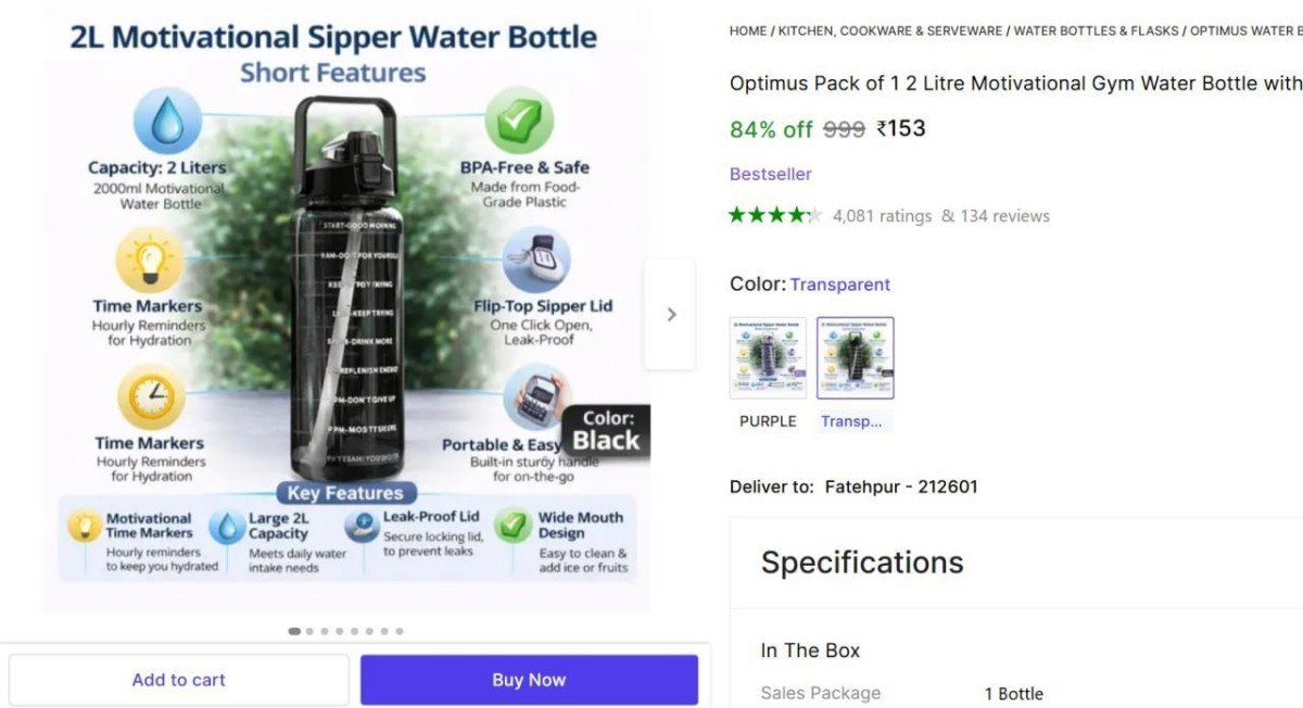 Transparent 2l Water Bottle 153