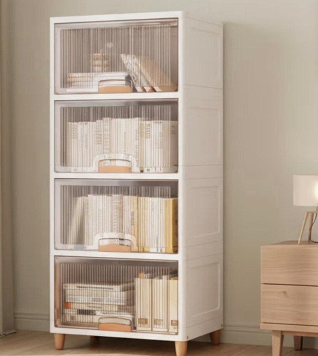 Jd Fresh 4 Tier X-large Cupboard For Storage Stackable Plastic Storage Cabi