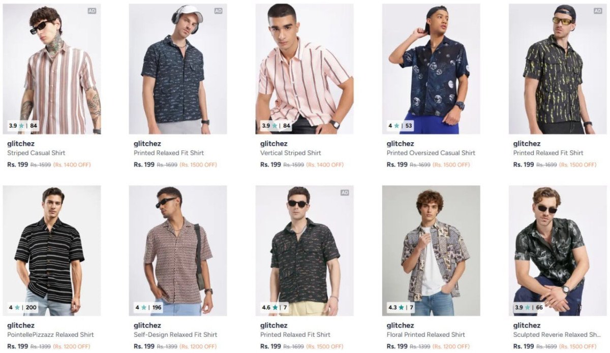 Myntra Loot Shirts 199 Men Women - myntra deals today india