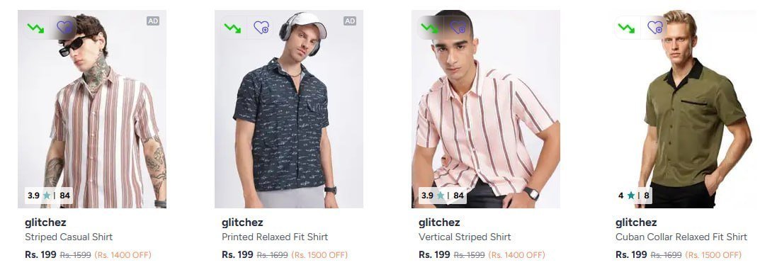 Myntra Glitchez Shirts At Rs 199men Women - budget fashion shopping