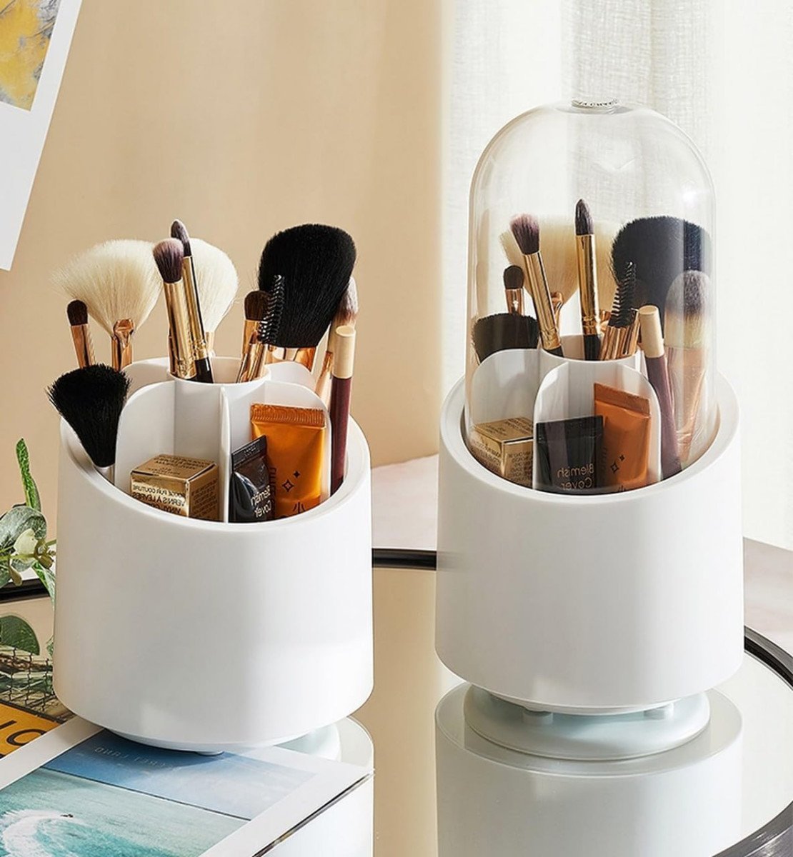 Wolpin 360 Rotating Cosmetic Makeup Brush Storage Holder 309
