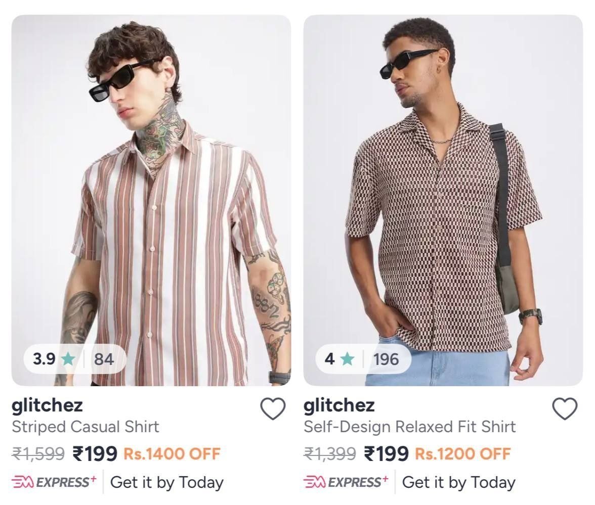 Myntra Loot Shirts 199 Mens Women - budget fashion shopping