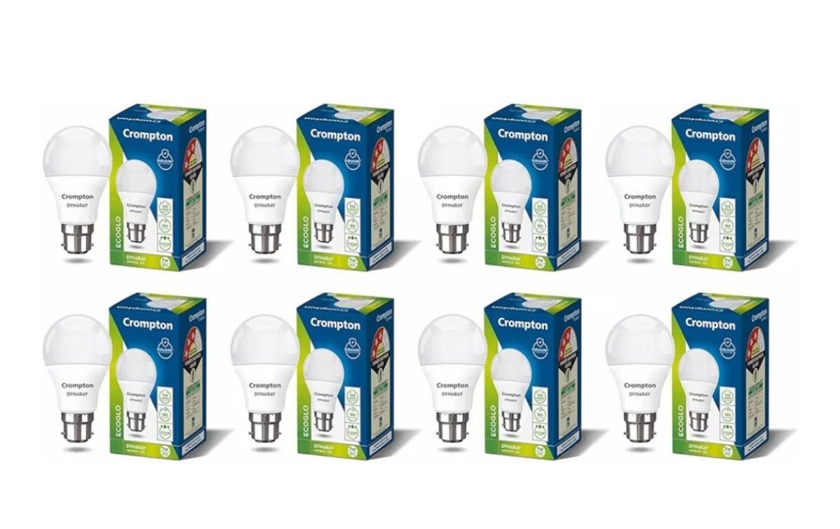 Crompton Dyna Ray 7w Round B22 Led Cool Day Light Pack Of 8 324