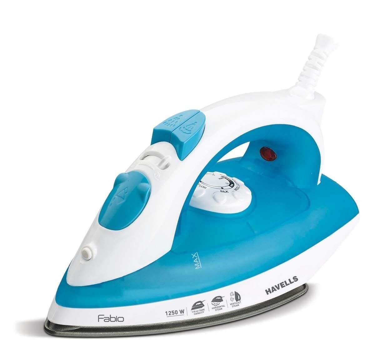 Havells Fabio 1250w Steam Iron (blue) Teflon Coated Soleplate 999