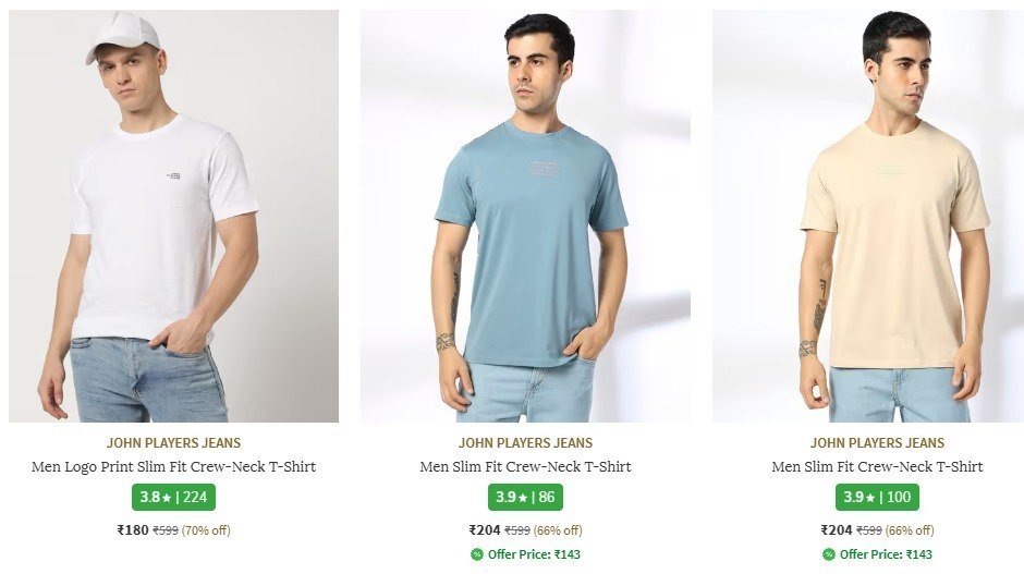 Ajio Loot 80 On John Players Clothing Jeans Shirts T-shirts Trousers Sweats - ajio deals today