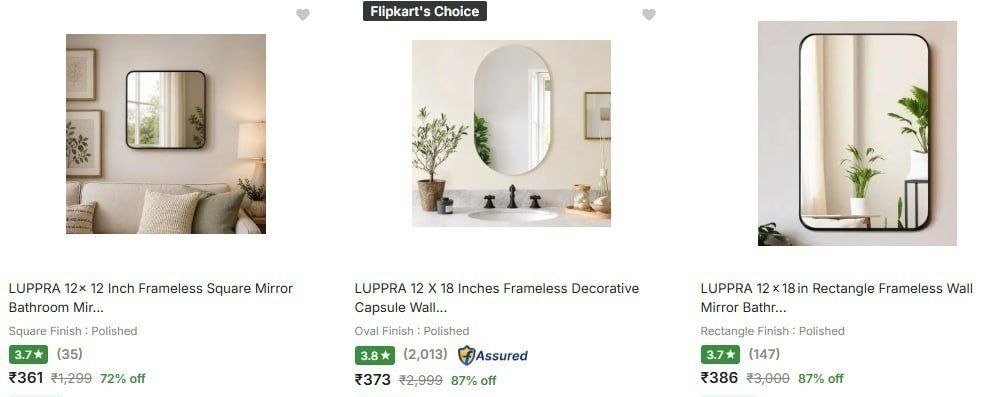 Bathroom Mirror From Rs361