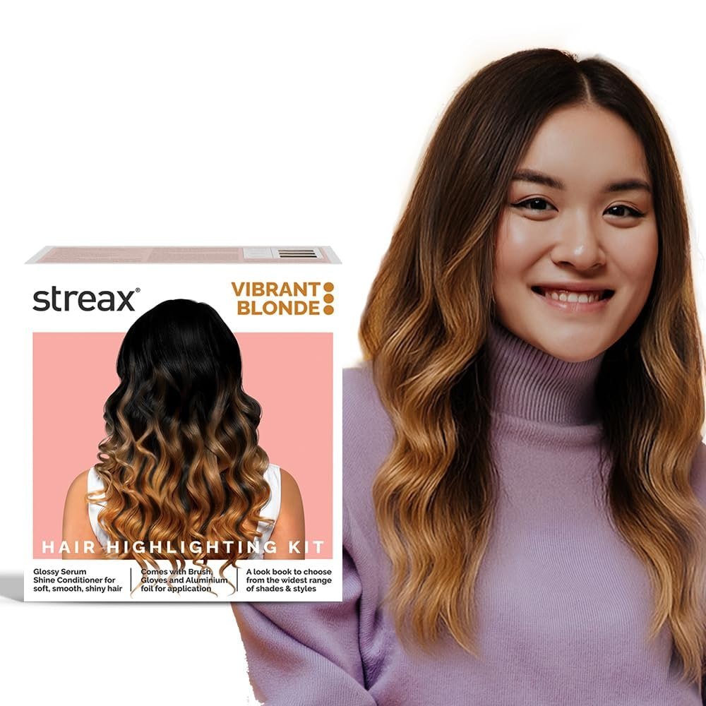 Streax Hc Highlighting Kit Blonde Hair Colour Vibrant Blonde 220g 12 Gm Box