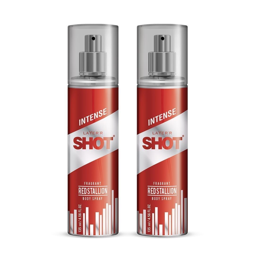 Layerr Shot Red Stallion Body Spray Combo For Men 135ml Pack Of 2 235