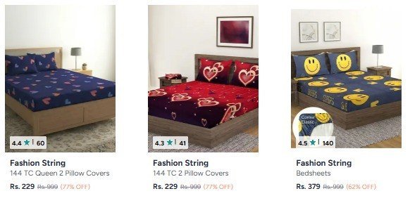 Myntra Doormats Starting 129 Min 70 On Popular Bedsheets - Double Bedsheets - ajio minimum 90 off sale