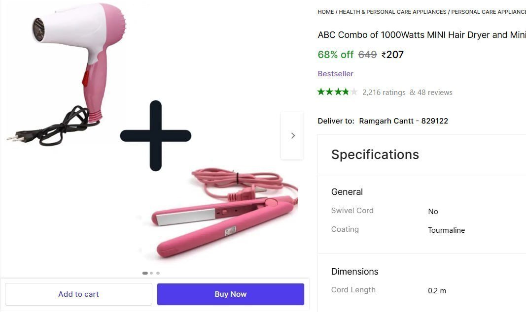 Hair Straightener Hair Dryer 207