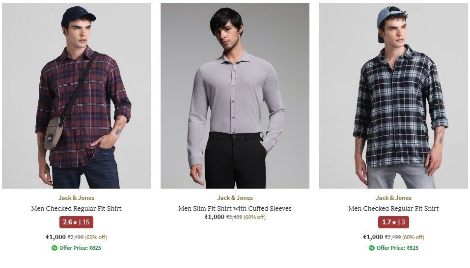 Ajio Loot 70 On Jack Jones Clothing Masterlink T-shirts Shirts Jeans Sweats - ajio deals today