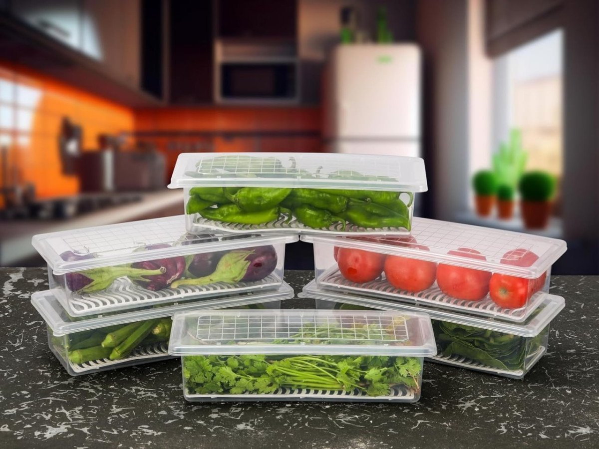Houshe Multi-purpose Food Storage Container With Removable Drain Plate And 