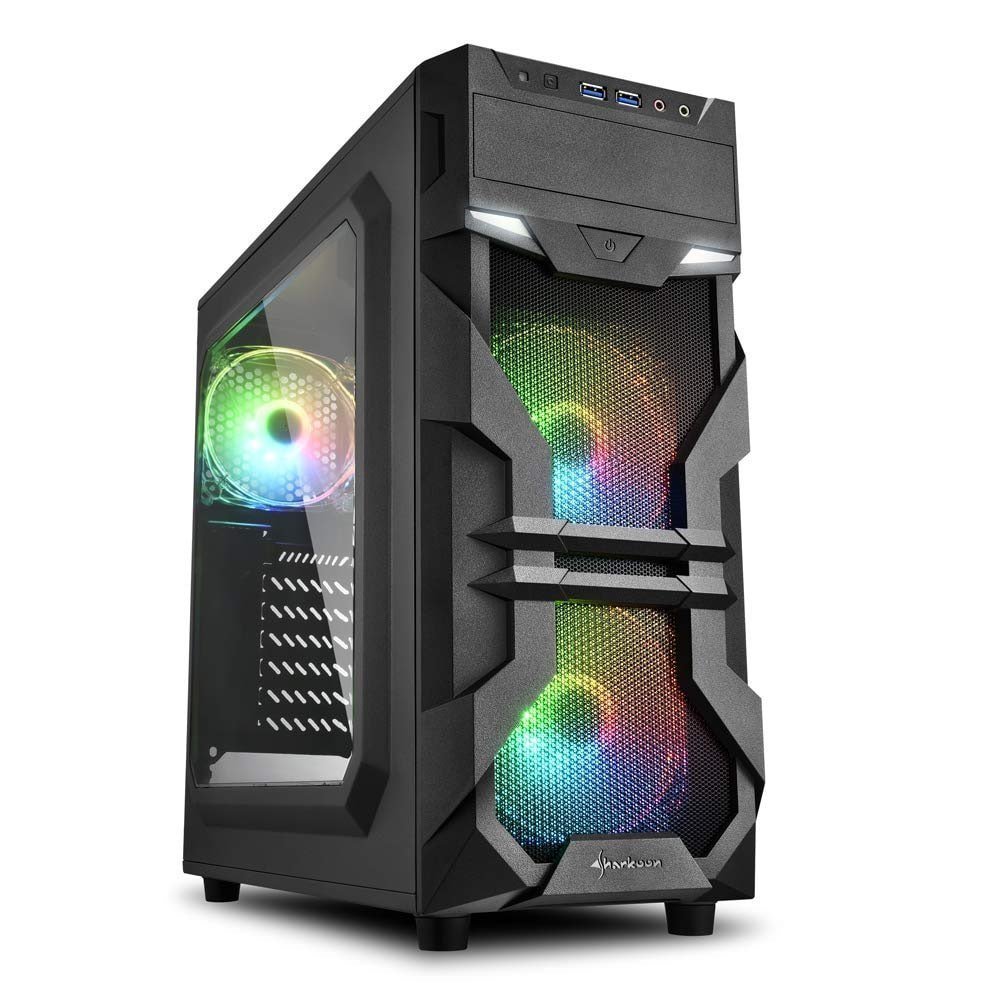 Sharkoon Vg7-w Rgb Mini Tower Pc Computer Case 4 660
