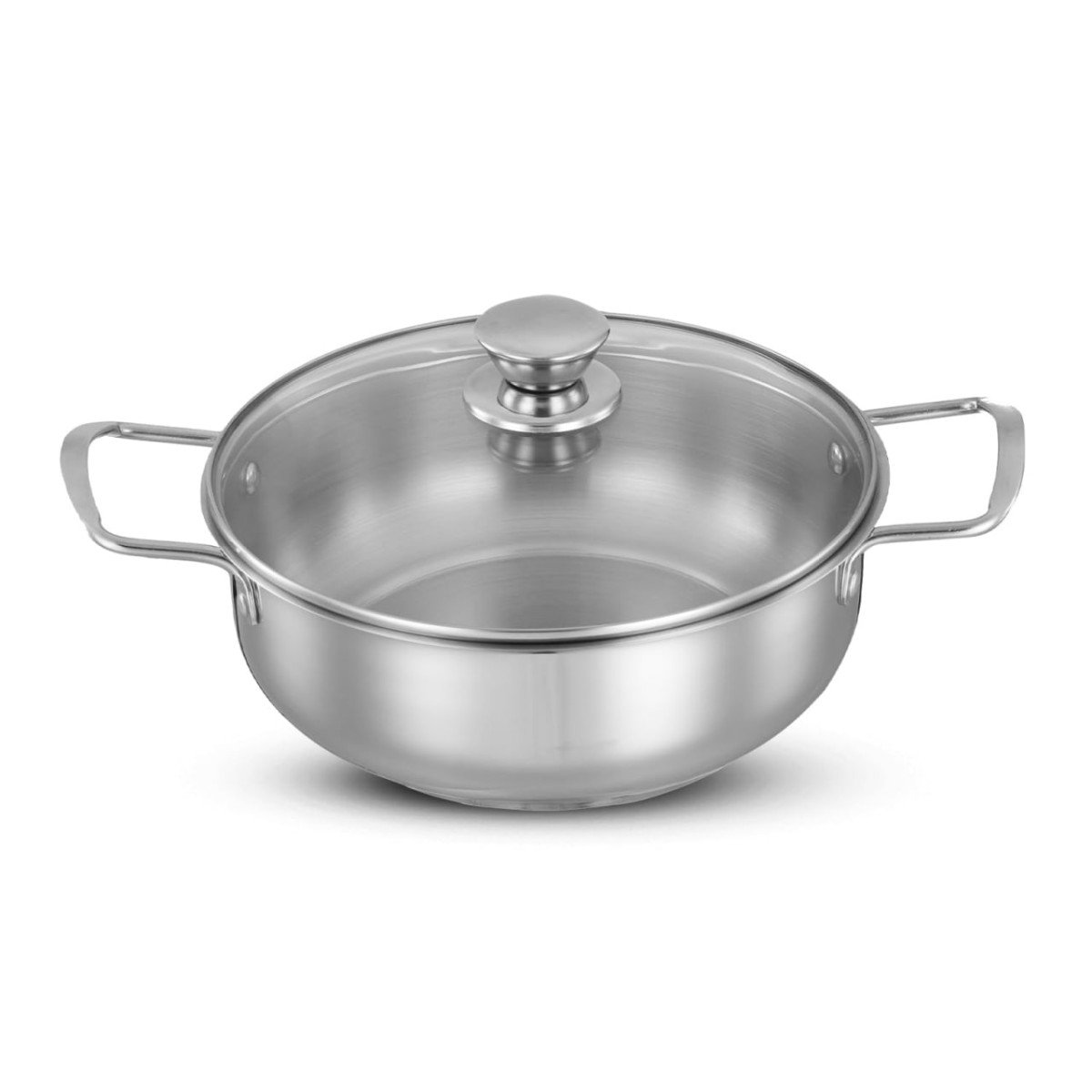 Amazon Brand Solimo - Stainless Steel Induction Bottom Kadhai With Glass Li