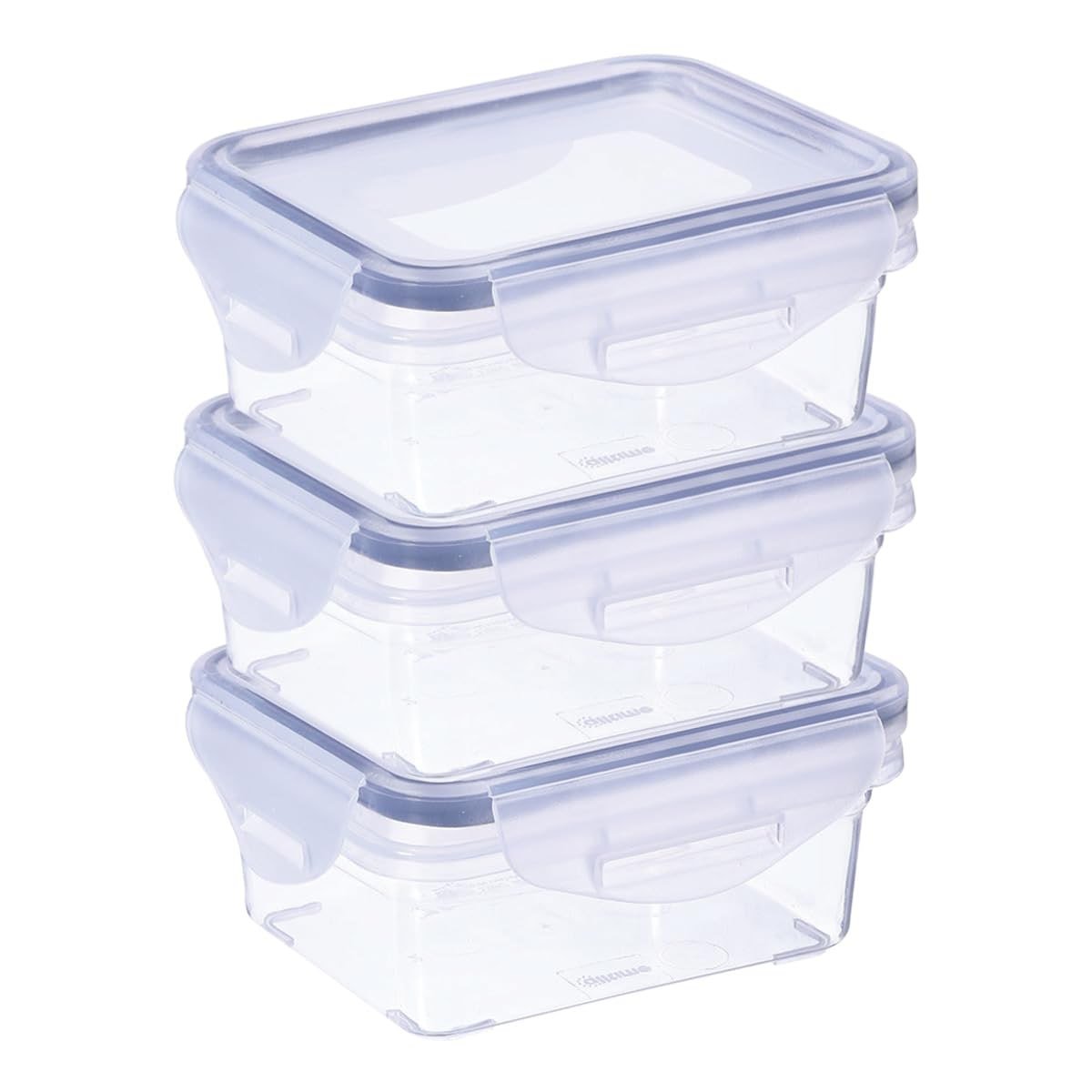 All Time Rectangular Food Storage Containers Set Of 3 (200ml Each) Airtight