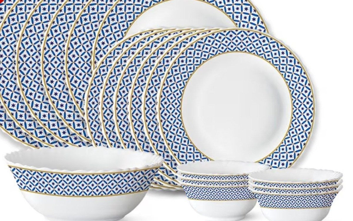 Larah By Borosil Opalware Dinner Set 19 Pieces 1372