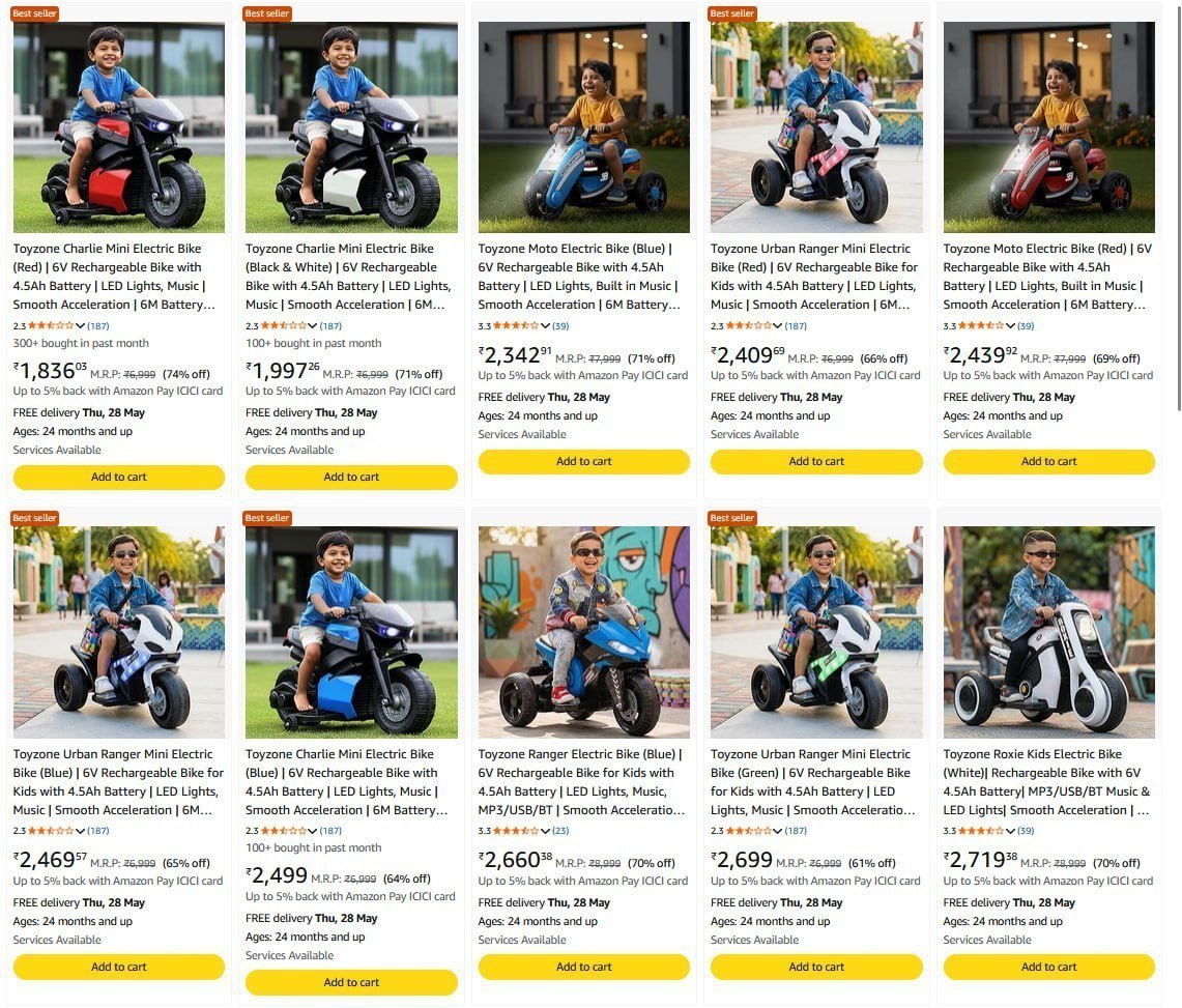 Toyzone Electric Bike Starts At 1836