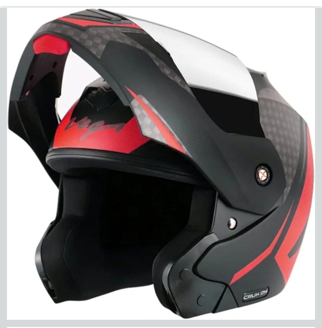 Vega Crux Dx Checks Flip-up Full Face Helmet Dull 