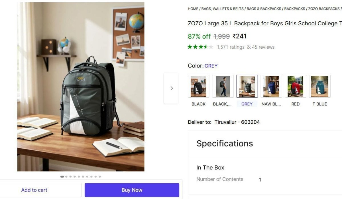 L Large School Backpack 241