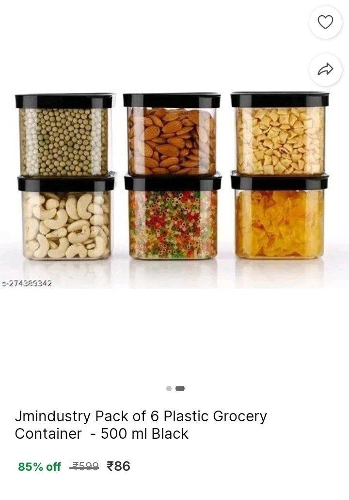 Pack Of 6 Grocery Containers 86