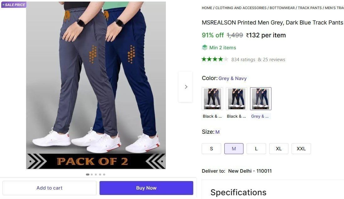Men Track Pants 132 Min Buy - 2