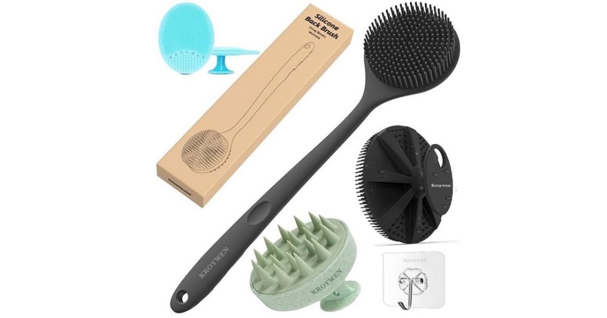 Amazon Super-exfoliating Lathering Body Scrubber Shower Brush (7 Pcs Combo)