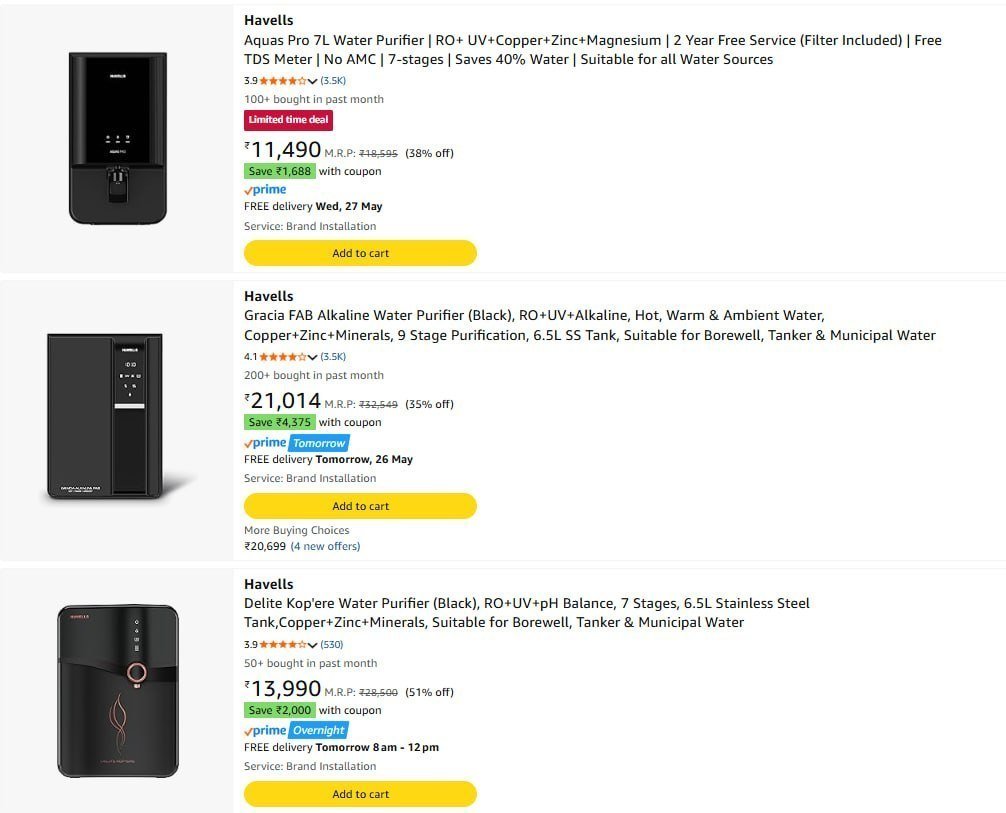 Apply Coupon On Havells Product Ceiling Fan