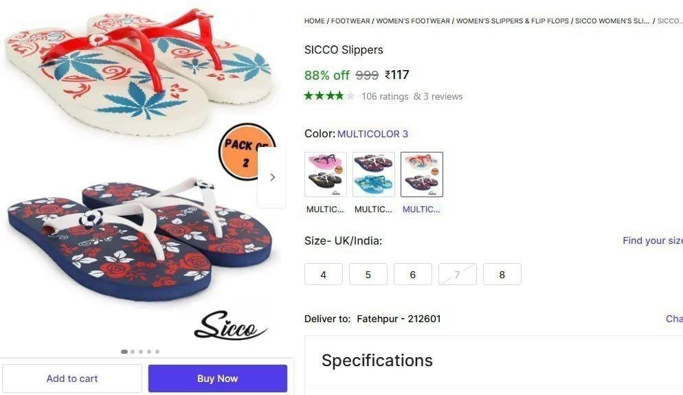 Slippers Pack Of 2 117