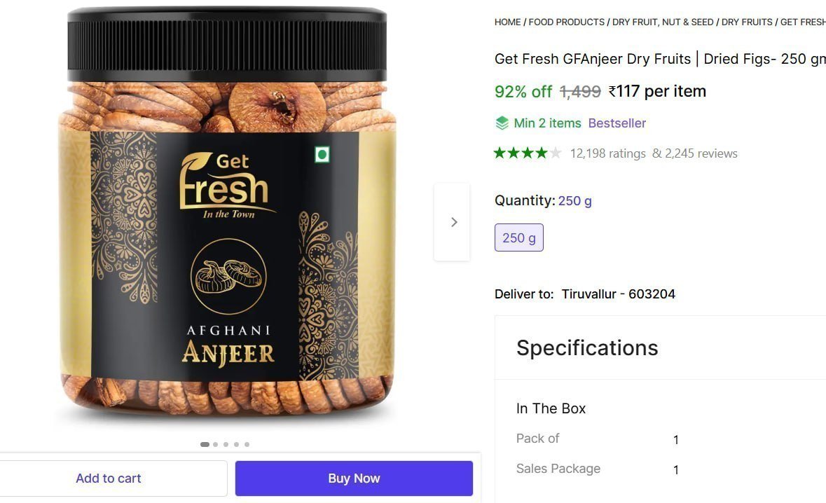 Figs (1 X 250 G) 117 Min Buy - 2