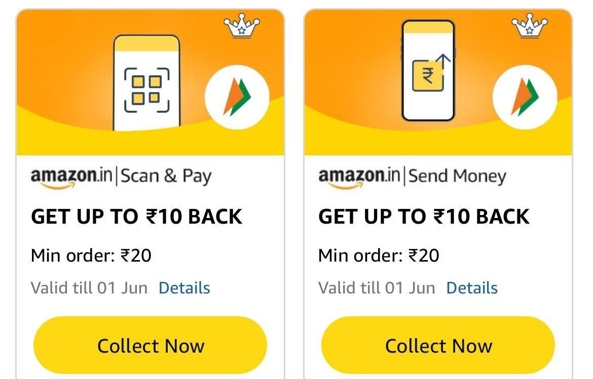 Amazon New Upi Get 2- 10 Cashback On Send Money Of 10collect - Check In You - diwali gifts under 499 online