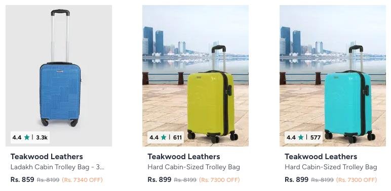 Teakwood Cabin Suitcases Starting 859