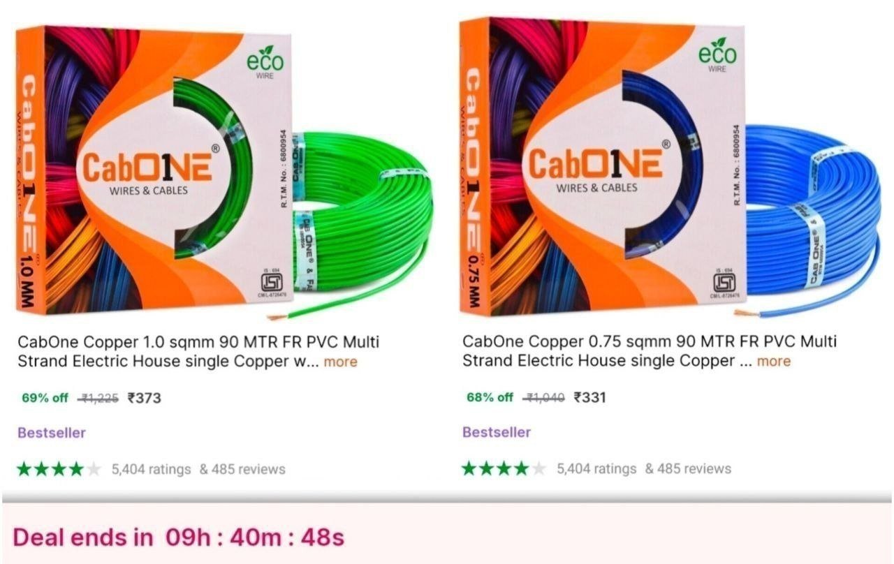 Big Copper Wire 90m 1mm At 373 0 75mm At 331 Note