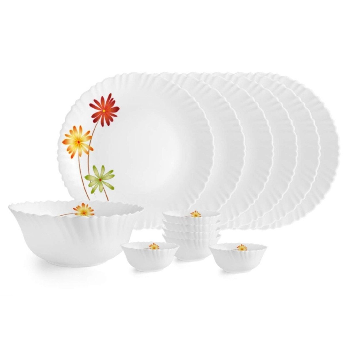 Cello Opalware Dazzle Margarita Dinner Set 19pcs White 812