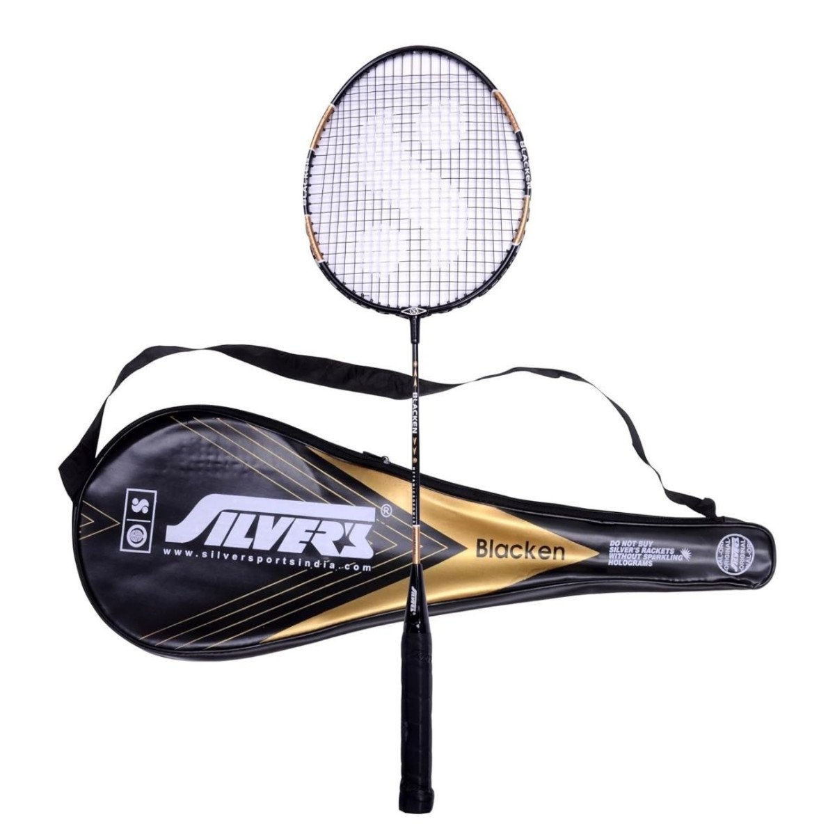Silver S Aluminium Blacken Badminton Racket With F
