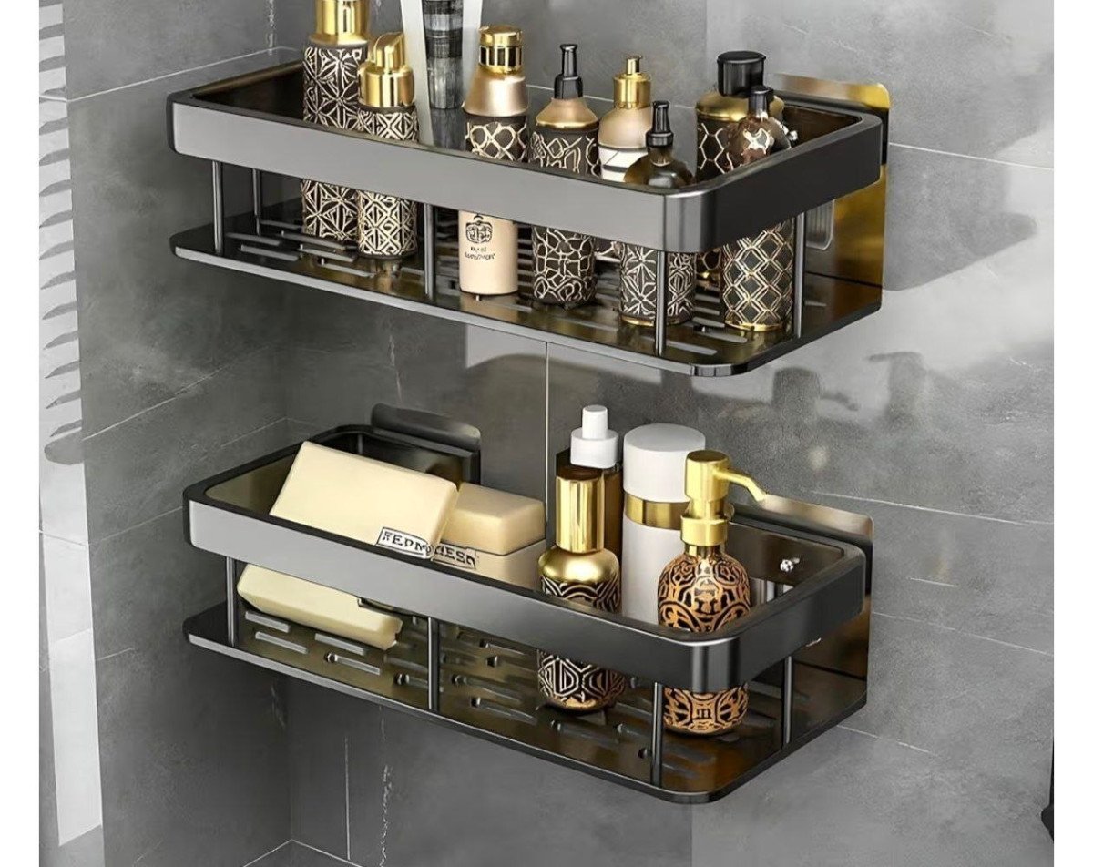 Grab Aluminium Bathroom Wall Shelf Organiser 
