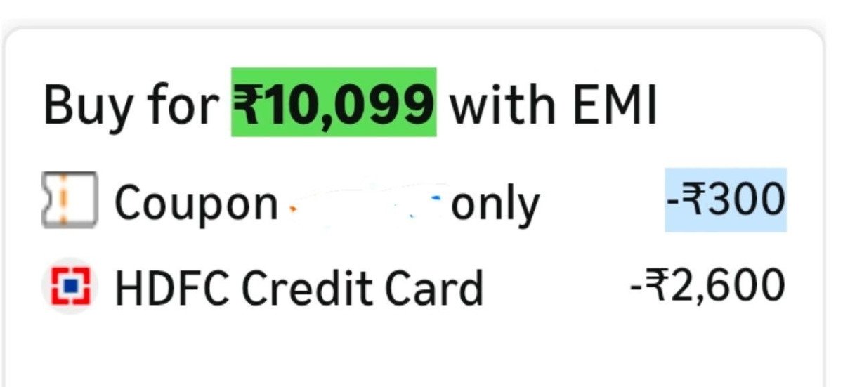 300 - Coupon2600 - With Hdfc Cc