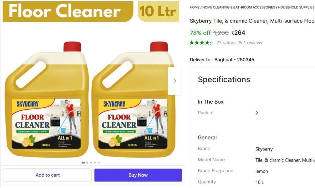 Skyberry Floor Cleaner Lemon 10 Ltr 264