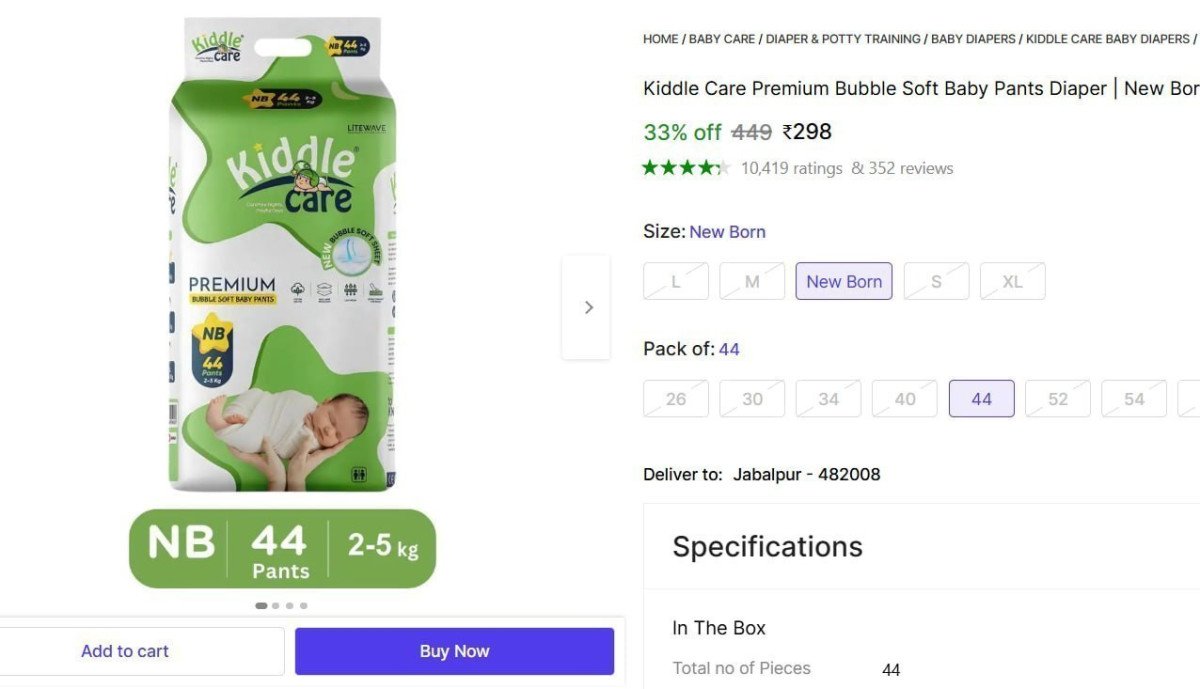 Kiddle Care Premium Bubble Soft Baby Pants Di