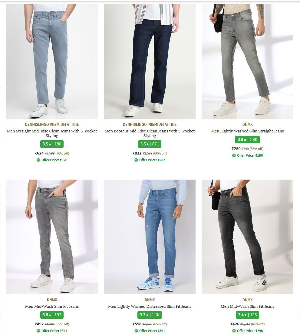 Looootajio Up To 70 Dnmx Mens Jeans Starts At Rs 280