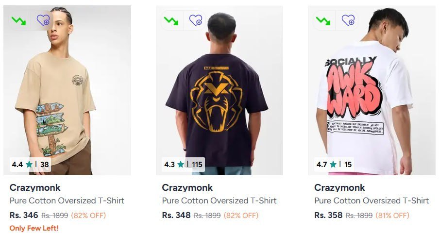 Myntra Loot 82 On Men S Branded T-shirts Crazymonk T-shirts Kook N Keech Moda Rapido Highlander Szn