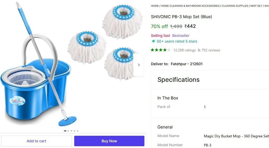 Floor Cleaning Mop Set 442