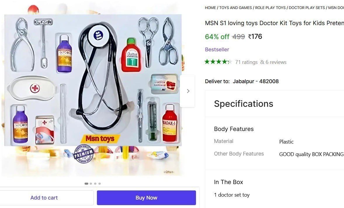 Doctor Play Set For Kids At 176