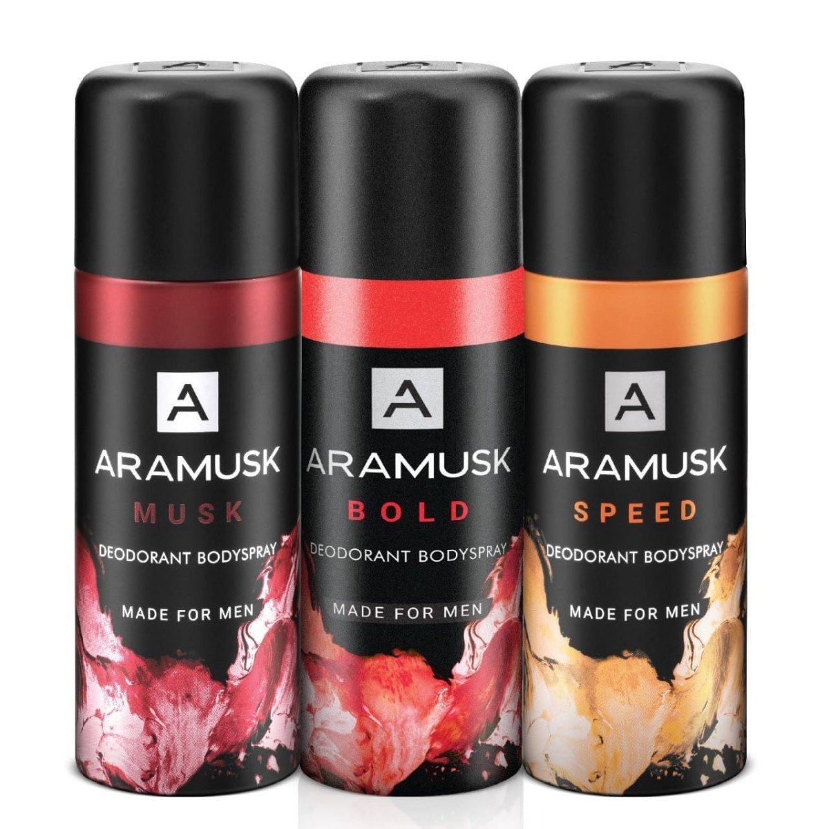 Aramusk Deo For Men - Musk Bold Speed Assorted Long Lasting Masculine Fragrance Everyday Bodyspray 150ml Pack Of 3 229