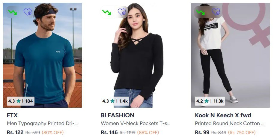 Myntra T-shirts Starts At 149